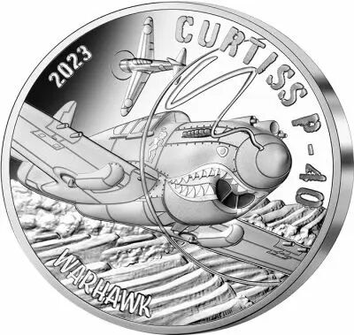 Frankreich Mint Le Curtiss P-40 - 20 Euros Silver BE 2023 PIEDFORT