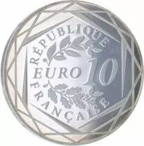 Frankreich Mint Rooster - 10 Euros Silver BE 2015