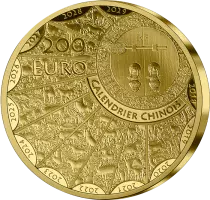 Frankreich Mint Year of the Dragon - 200 Euros 1 Oz Gold BE 2024
