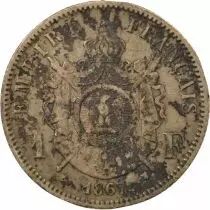 Frankreich Napoleon III - Silver Franc, Laureate Head- 1867 K Bordeaux