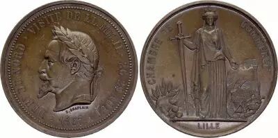 Frankreich Napoleon III - Visit to the Chamber of Commerce of Lille - 1867 - XF