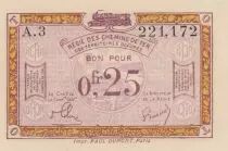 Frankreich R.3 0.25 Franc, Franco-Belgian Railways - 1923