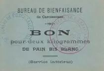 Frankreich Sans valeur Carcassonne Bon pour 2 Kg de pain bis blanc