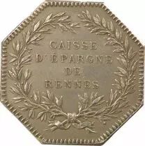 Frankreich Savings Bank of Rennes - Silver Token Horn Punchmark (After 1879)