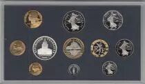Frankreich Set in Proof condition 2000 - 11 coins - 1 centime to 100 francs