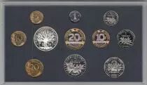 Frankreich Set in Proof condition 2000 - 11 coins - 1 centime to 100 francs