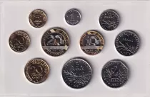 Frankreich Set of 10 coins 1997 in Francs BU