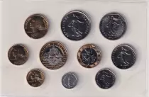 Frankreich Set of 10 coins 2000 in Francs BU