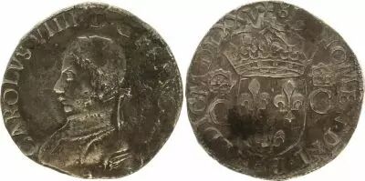 Frankreich Teston, Charles IX - Armoiries 1564 Rennes 9