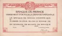Frankreich Versement d\'or pour la d&eacute;fense nationale - 1915 - XF+