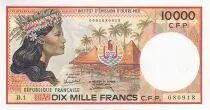 Franz�sische Polynesien 10000 Francs - Tahitian girl - Fishs - ND (1985) - Serial B.1 - P.4a