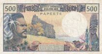 Franz&ouml;sische Polynesien 500 Francs - Coastal landscape of the Marquesas Islands - Uvea Island in the Loyalty Islands - ND (1970-