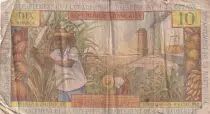 Franz&ouml;sischen Antillen 10 Francs - Girl, sugar cane - ND (1964) - Serial M.4 - P.8b