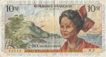 Franz&ouml;sischen Antillen 10 NF Girl, sugar cane - 1962