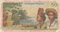 Franz&ouml;sischen Antillen 50 Francs Banana harvest - 1964 - Serial L.2 - aVFine - P.9 b