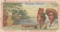 Franz&ouml;sischen Antillen 50 Francs Banana harvest - 1964 - Serial M.2 - VF - P.9 b