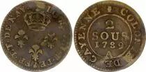 Franz�sisches Guyana 2 Sous Cayenne - French Colonies - 1789 - Period False