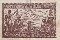 Franz&ouml;sisches Westafrika 1 Franc - Brown - ND (1944) - P.34b