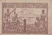 Franz&ouml;sisches Westafrika 1 Franc - Brown - ND (1944)