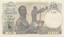 Franz&ouml;sisches Westafrika 10 Francs - 29-12-1950 - P.37