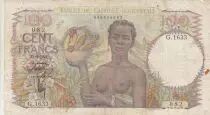 Franz&ouml;sisches Westafrika 100 Francs 1947 - Woman with fruits, family - Serial S.2278