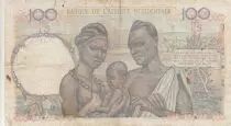 Franz&ouml;sisches Westafrika 100 Francs 1947 - Woman with fruits, family - Serial S.2278