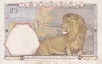 Franz&ouml;sisches Westafrika 25 Francs - Man and horse, Lion - Blue numerals - 1938 - Serial H.699 - VF - P.22