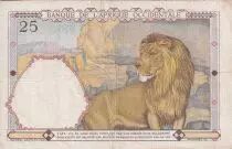 Franz&ouml;sisches Westafrika 25 Francs - Man and horse, Lion - Red numerals - 01-10-1942 - Serial VZ.3577 - P.27