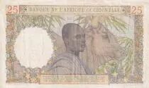 Franz&ouml;sisches Westafrika 25 Francs - Woman, Man with a cow - 1943 - Serial U.1677 - VF+ - P.38