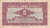Franz&ouml;sisches Westafrika 5 Francs - African - 14-12-1942 - Serial L