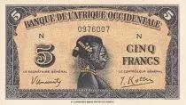 Franz�sisches Westafrika 5 Francs - African - 1942 - Letter U - P.28a