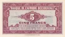 Franz&ouml;sisches Westafrika 5 Francs - African - 1942 - Letter U - P.28a