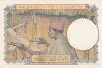 Franz&ouml;sisches Westafrika 5 Francs - Coffee - Man weaver - 10-03-1938 - Serial F.5977 - Number 148