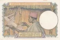 Franz&ouml;sisches Westafrika 5 Francs - Coffee - Man weaver - 10-03-1938 - Serial F.5977 - Number 248