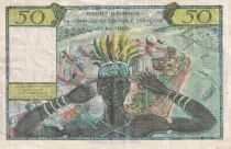 Franz&ouml;sisches Westafrika 50 Francs - AOF and Togo - Women, dancer, harbor - 1956 - Serial D.14 - VF - P.45