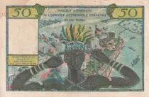 Franz&ouml;sisches Westafrika 50 Francs - AOF and Togo - Women, dancer, harbor - 1956 - Serial J.61 - VF - P.45