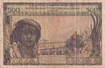 Franz&ouml;sisches Westafrika 500 Francs - Farmers, mask - 23-10-1956 - Serial D.1 - P.47