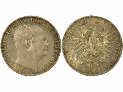 Frederick William IV - Silver Thaler - 1859 A Berlin