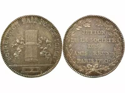 Freemason - Silver Token, Les Amis R�unis - 1780 Paris