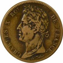 French Antilles, Charles X - 10 Centimes - 1827 H La Rochelle