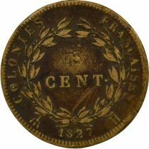 French Antilles, Charles X - 5 Centimes - 1827 H La Rochelle