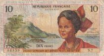 French Antilles 10 Francs - Shore - Fruit Harvest - ND (1964) - Series S.7