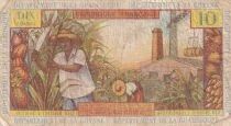 French Antilles 10 Francs - Shore - Fruit Harvest - ND (1964) - Series S.7