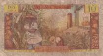 French Antilles 10 Francs Girl, sugar cane - 1964 - Serial W.4 - F - P.8b