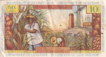 French Antilles 10 Francs Girl, sugar cane - 1964 - Varieties serials - P.8b