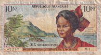 French Antilles 10 NF - Girl, sugar cane - 1962 - Serial M.1 -P.5