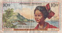 French Antilles 10 NF - Girl, sugar cane - 1962 - Serial O.1 -P.5
