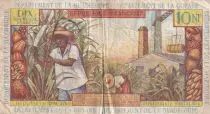 French Antilles 10 NF - Girl, sugar cane - 1962 - Serial O.1 -P.5