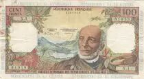 French Antilles 100 Francs Victor Schoelcher - ND (1964) - Serial X.1 - VF - P.10a - 1st signatures