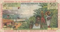 French Antilles 50 Francs Banana harvest - 1964 - Serial M.2 - VF - P.9 b